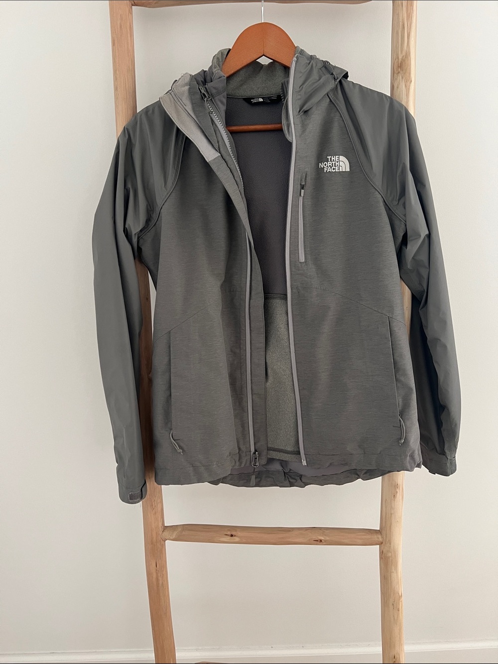 The North Face Men's Gray Hooded Windbreaker Jacket